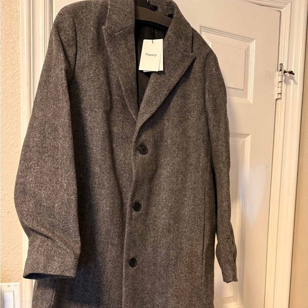 Theory Men's Charcoal Trench Coat